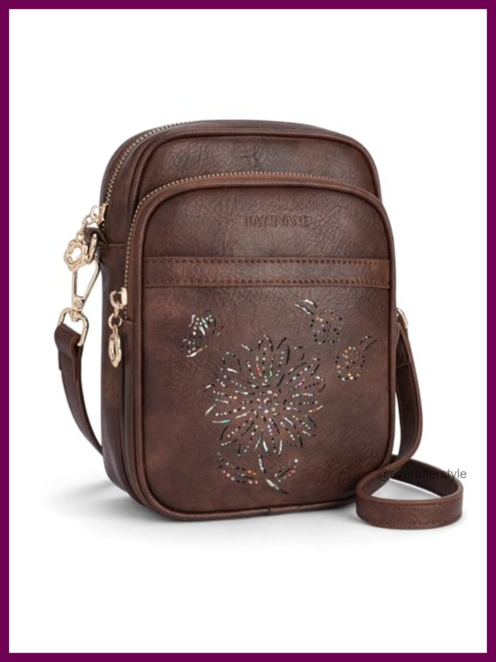 RFID Crossbody Bag Phone Purse with Card Slots Triple Compartments Lightweight